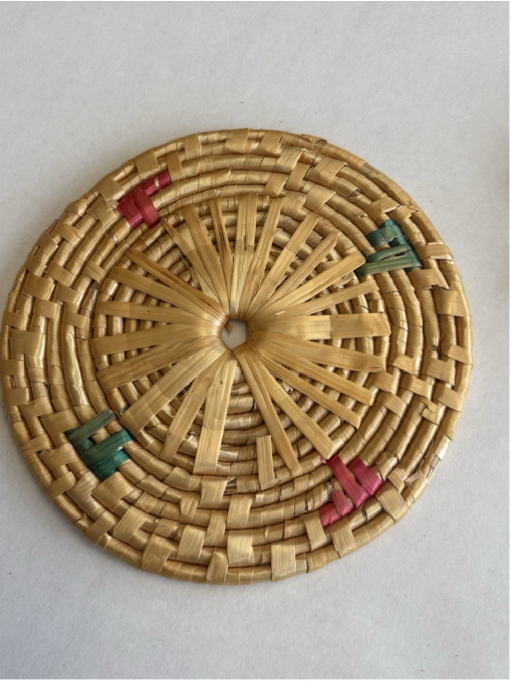 Lot of 3 VTG Wicker Straw Hot Pad Trivet Woven Rattan Raffia Wall Decor - Picture 3 of 10